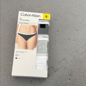 NIB new Calvin Klein Bikini panties- Black, Gray, White